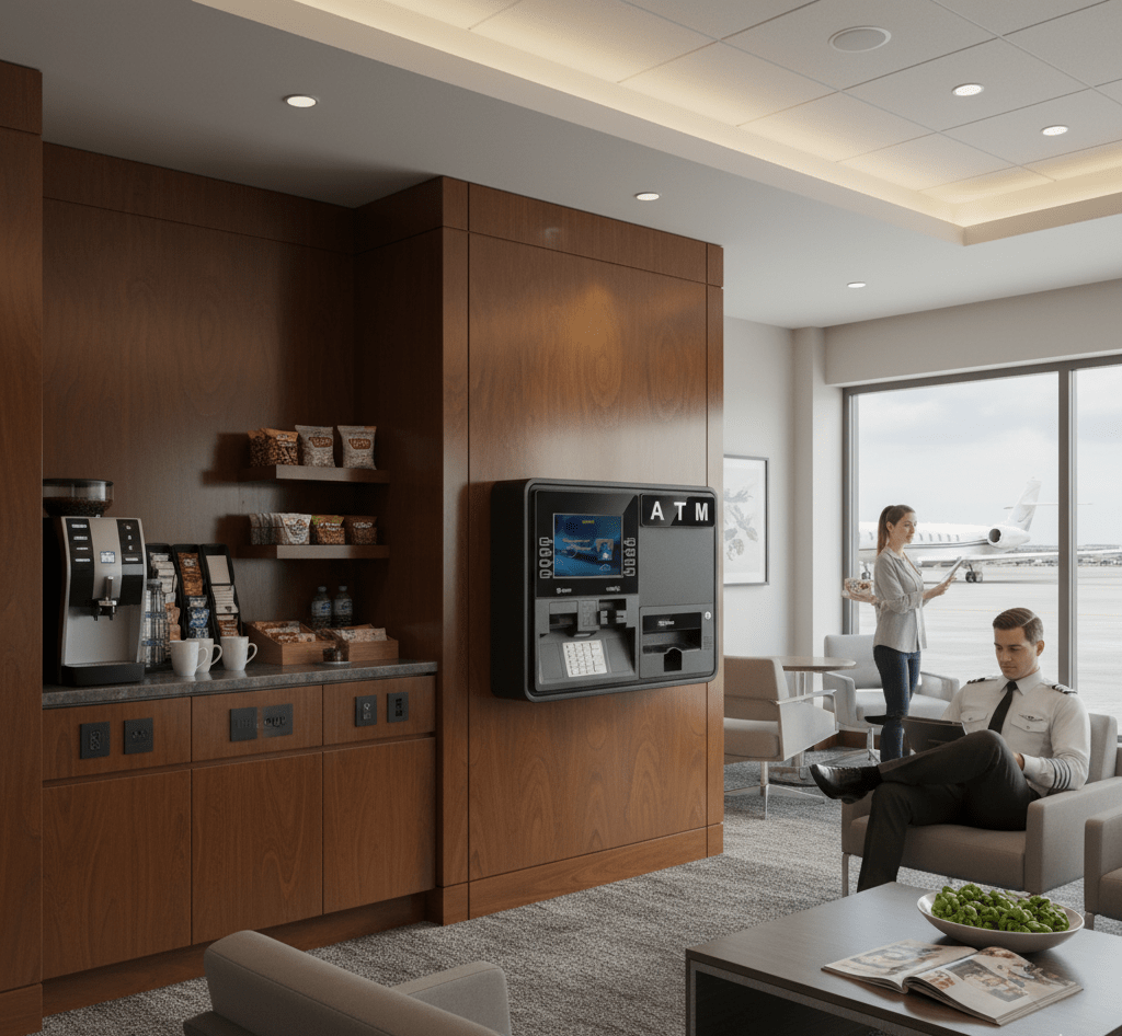 ATM Machine inside airport lounge