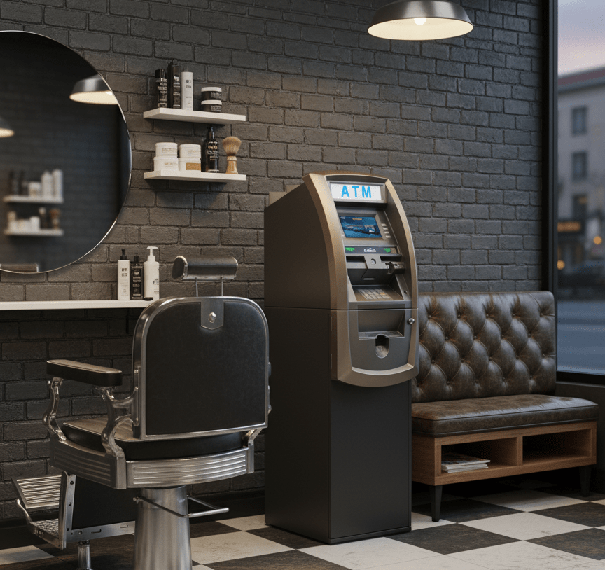 ATM in Barbershop